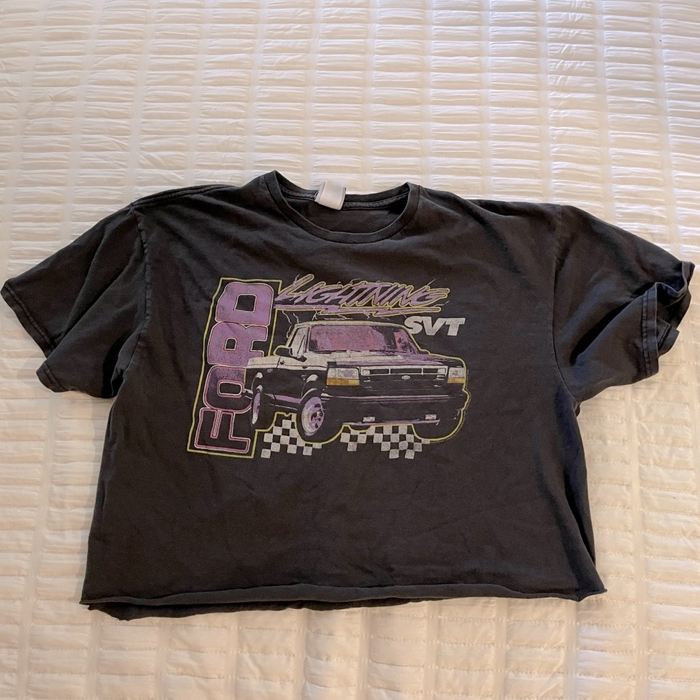 Classic Ford Lightning pickup truck crop tee